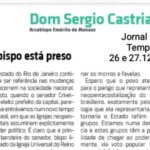 O bispo está preso – Artigo publicado no Jornal Em Tempo – 26 e 27/12/2020